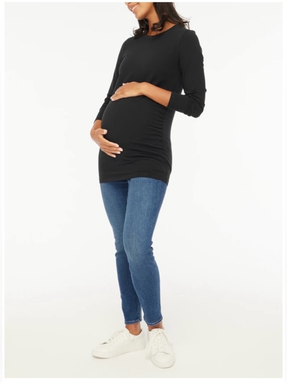 NWT J. Crew Long-sleeve Crewneck Maternity Tee Black